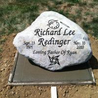 Boulder headstone,  gravestone, headstone, grave marker, tombstone, cenotaph